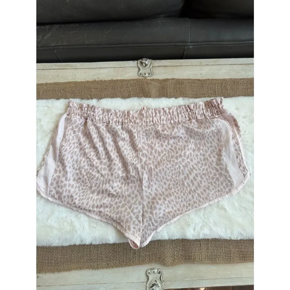 Victoria's Secret Pink Leopard Satin Sleep Shorts